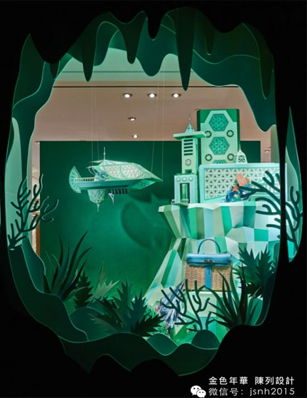 纸雕的艺术:爱马仕—比利佛山庄精品店的海洋橱窗